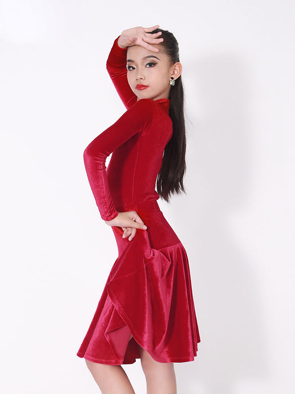 Latin Competition Costumes AutumnWinter Long Sleeve Dance Dress - Dorabear