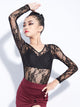 Latin Dance Leotard Autumn/Winter Long-sleeved Lace Training Clothes - Dorabear