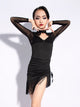 Latin Dance Practice Clothes Autumn Sling Tassel Training Dress - Dorabear