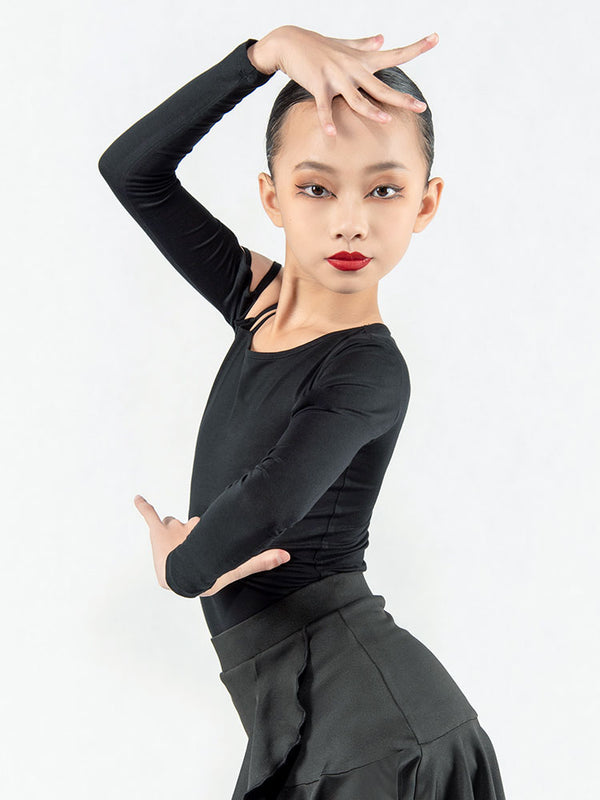 Latin Long-sleeved Tops Autumn/Winter Dance Practice Clothes - Dorabear