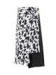 Latin Dance Skirt High Slit Leopard Print Performance Skirt - Dorabear