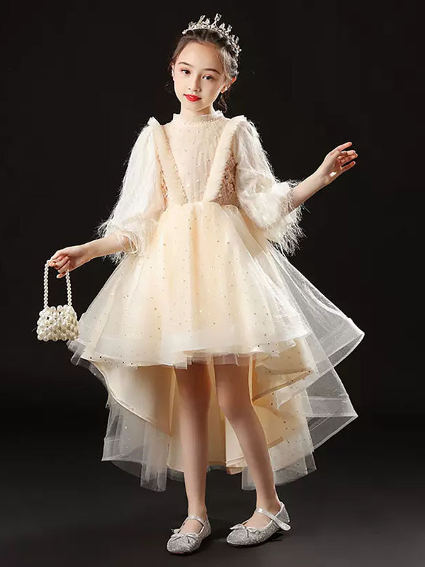 Girls Princess Dress Banquet Gown Flower Girl Wedding Dress Performance Costume - Dorabear