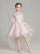 Girls Princess Dress Evening Gown Flower Girl Wedding Dress Long Sleeve Performance Costume - Dorabear