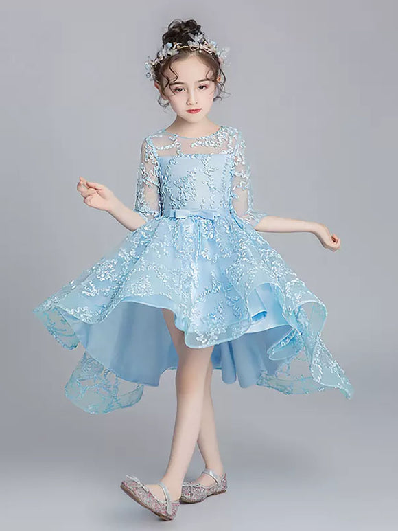 Girls Princess Dress Evening Gown High-end Wedding Dress Piano Performance Costume - Dorabear