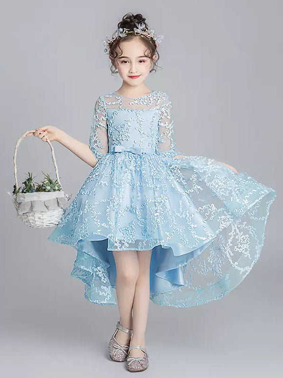 Girls Princess Dress Evening Gown High-end Wedding Dress Piano Performance Costume - Dorabear