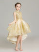 Girls Princess Dress Flower Girl Evening Gown Wedding Dress Piano Performance Costume - Dorabear