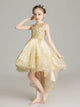 Girls Princess Dress Flower Girl Evening Gown Wedding Dress Piano Performance Costume - Dorabear