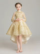 Girls Princess Dress Flower Girl Evening Gown Wedding Dress Piano Performance Costume - Dorabear