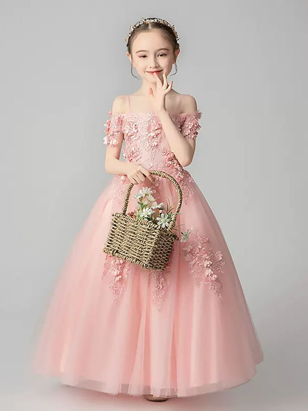 Girls Princess Dress Flower Girl Wedding Dress Catwalk Costume Evening Gown - Dorabear