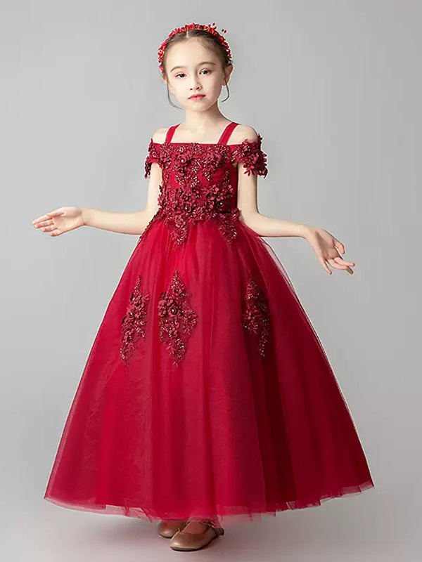 Girls Princess Dress Flower Girl Wedding Dress Catwalk Costume Evening Gown - Dorabear