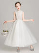 Girls Princess Dress Flower Girl Wedding Dress Gown Piano Performance Costume - Dorabear