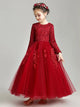 Girls Princess Dress Flower Girl Wedding Dress Piano Performance Costume Evening Gown - Dorabear