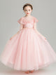 Girls Princess Dress Flower Girl Wedding Dress Puffy Evening Gown Performance Costume - Dorabear