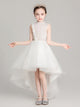 Girls Princess Dress Flower Girl Wedding Gown White Piano Performence Costume - Dorabear