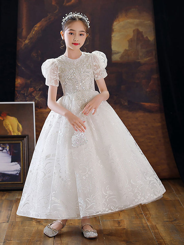 Girls Princess Dress Flower Girls Wedding Dress Evening Gown Performance Costume - Dorabear