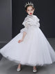 Girls Princess Dress High-end Long sleeve Wedding Dress Flower Girl Gown Performance Costume - Dorabear