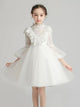 Girls Princess Dress High-end Long sleeve Wedding Dress Flower Girl Gown Performance Costume - Dorabear