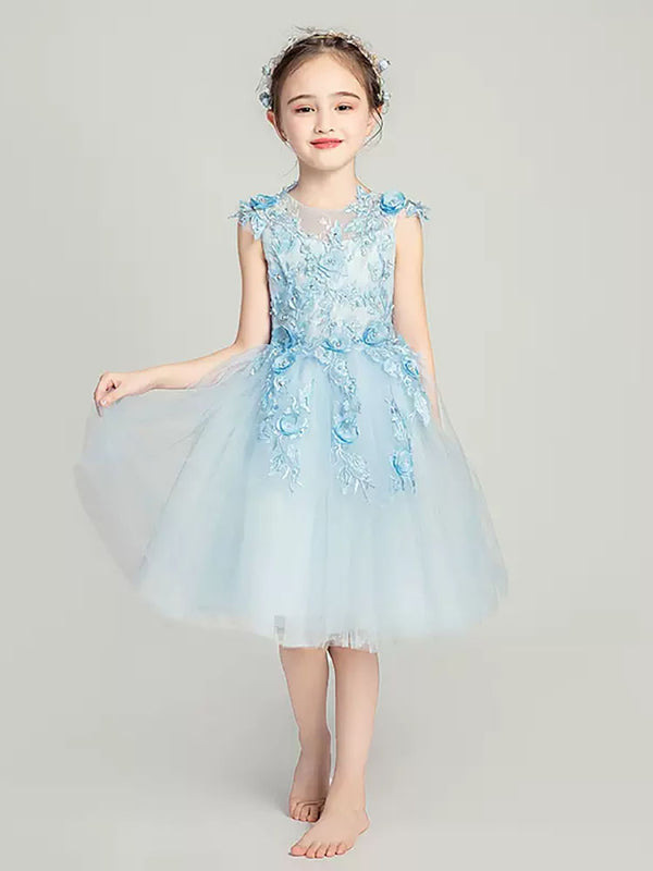 Girls Princess Dress Puffy Evening Gown Wedding Dress Piano Performance Costume - Dorabear