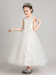 Girls Princess Dress Puffy Piano Performance Costume Flower Girl Wedding Gown - Dorabear