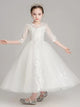 Girls Princess Dress Puffy Piano Performance Costume Flower Girl Wedding Gown - Dorabear