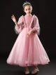 Girls Princess Dress Puffy Wedding Dress Flower Girl Evening Gown Piano Performance Dress Costume - Dorabear