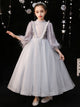 Girls Princess Dress Puffy Wedding Dress Flower Girl Evening Gown Piano Performance Dress Costume - Dorabear