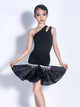 Summer Latin Dance Practice Clothes Wrapped Slanted Shoulder Collar Dress - Dorabear