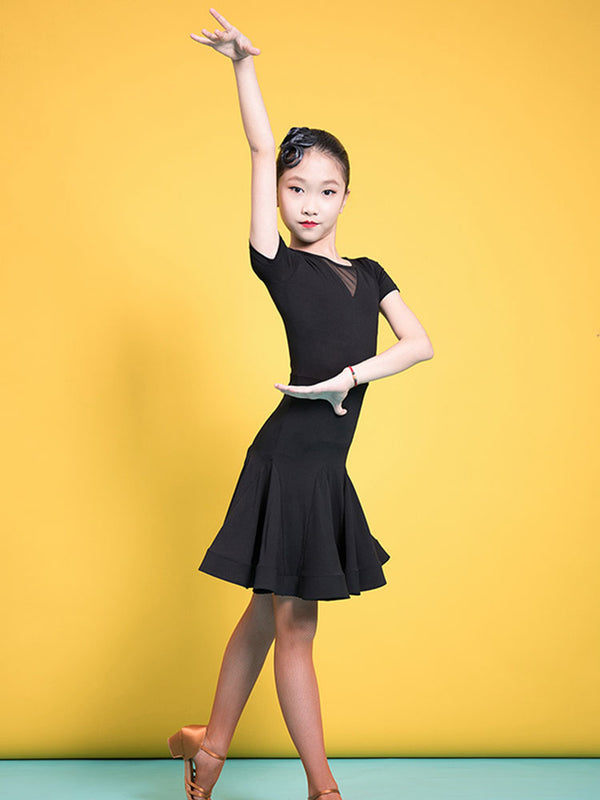 Summer Latin Dance Short Sleeve Dress Competition Costume - Dorabear