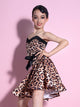 Latin Dance Dress Summer Leopard Print Suspenders Practice Clothes