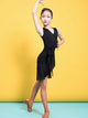 Summer Sleeveless V-neck Latin Dance Practice Clothes Fringed Dress - Dorabear