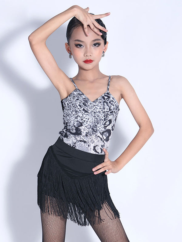 Summer Sling Tassel Practice Clothes Latin Dance Halter Leotard - Dorabear