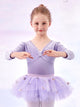 Velvet Back Bow Dance Skirt Autumn/Winter Long-sleeved Ballet Split Suits - Dorabear