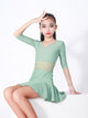 Autumn/Winter Latin Dance Practice Clothing V-neck Lace Dress - Dorabear