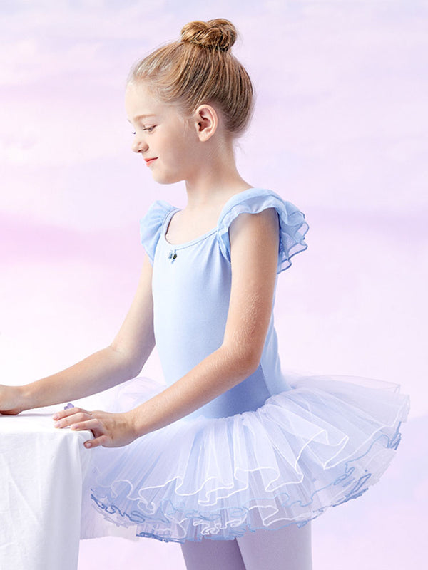 Summer Short-sleeved Training Clothes Ballet Dress Tutu Skirt - Dorabear