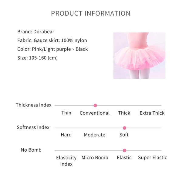 Dance Clothing Practice Skirt Ballet Tutu Elastic Waist Performance Skirt - Dorabear