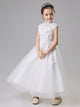 Girls' Banquet Gown Flower Kid's Puffy Yarn Stand Neck Cheongsam Wedding Dress - Dorabear