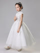 Girls' Banquet Gown Flower Kid's Puffy Yarn Stand Neck Cheongsam Wedding Dress - Dorabear