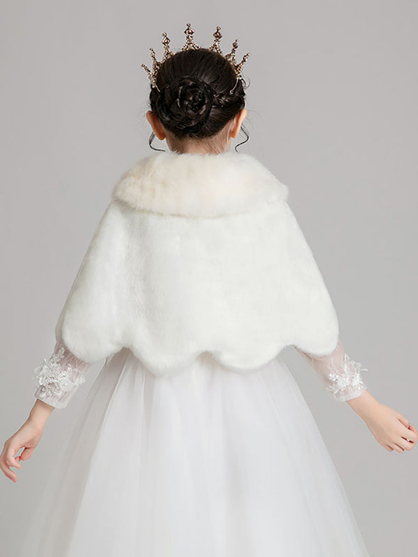 Girls' Cape Small Waistcoat Plush Surcoat Fur Collar Shawl Accessories - Dorabear