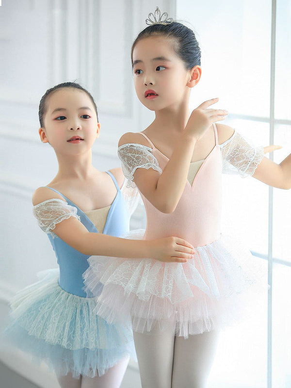 Ballet Practice Dress Off-shoulder Sling Short-sleeved Backless Leotard - Dorabear