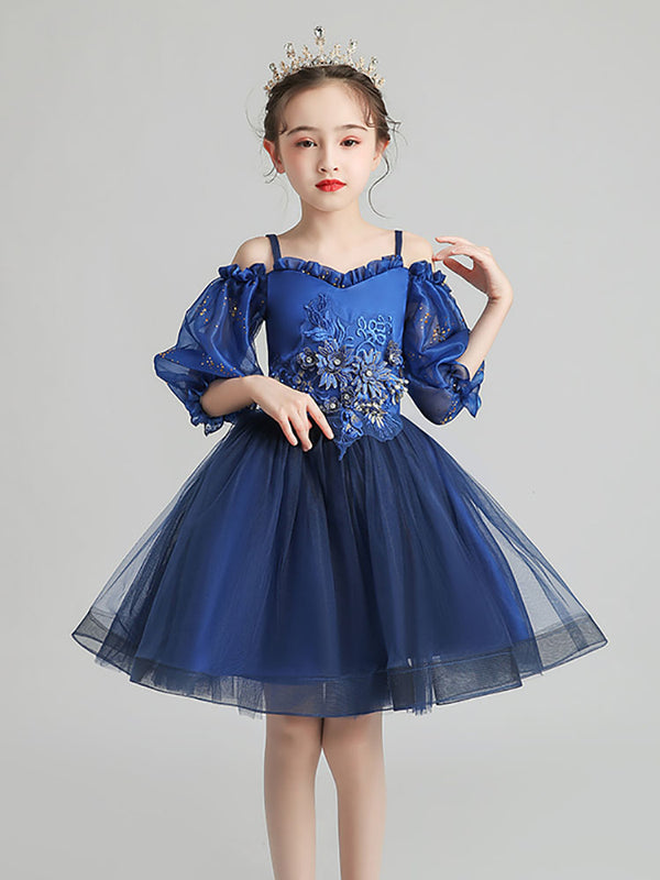 Girls'Evening Gown Autumn/Winter Performance Costume Flower Girl Wedding Dress Princess Dress - Dorabear