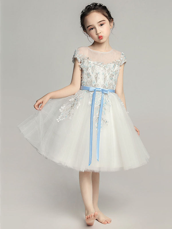 Girls' Evening Gown Fashionable Puffy Gauze Princess Dress Piano Performance Costume - Dorabear