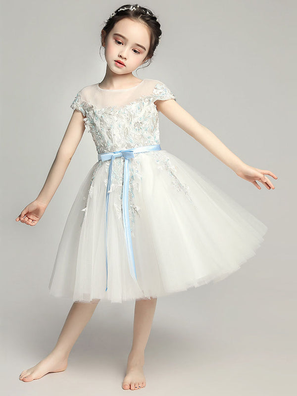 Girls' Evening Gown Fashionable Puffy Gauze Princess Dress Piano Performance Costume - Dorabear