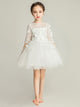 Girls' Evening Gown Flower Girl Princess Dress Puffy Gauze Piano Performance Costume - Dorabear