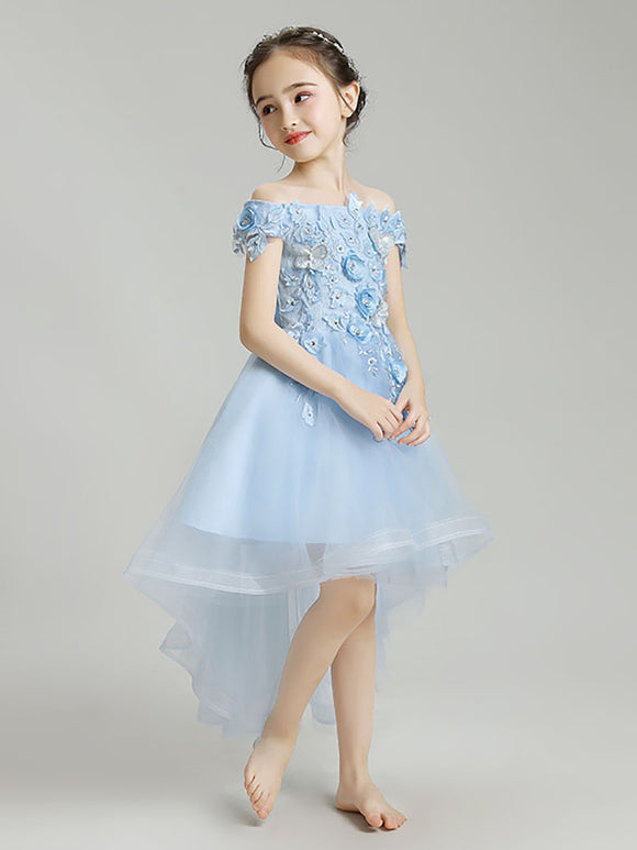 Girls' Evening Gown Flower Girl Wedding Dress Piano Performance Costume Princess Dress - Dorabear