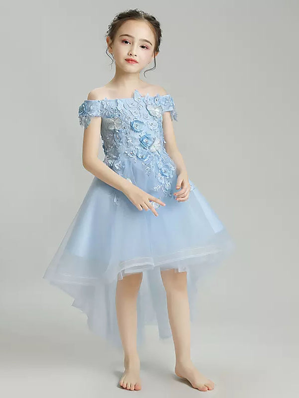 Girls' Evening Gown Flower Girl Wedding Dress Piano Performance Costume Princess Dress - Dorabear