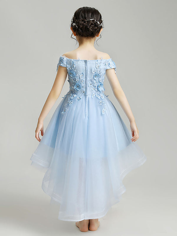 Girls' Evening Gown Flower Girl Wedding Dress Piano Performance Costume Princess Dress - Dorabear