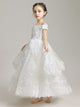 Girls' Evening Gown Flower Kid's Wedding Dress Off-shoulder Princess Dress - Dorabear