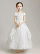 Girls' Evening Gown Flower Kid's Wedding Dress Off-shoulder Princess Dress - Dorabear