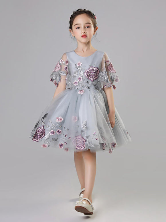 Girls' Evening Gown Fluffy Gauze Walkshow Performence Dress Flower Girl Wedding Dress - Dorabear