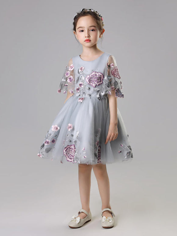 Girls' Evening Gown Fluffy Gauze Walkshow Performence Dress Flower Girl Wedding Dress - Dorabear